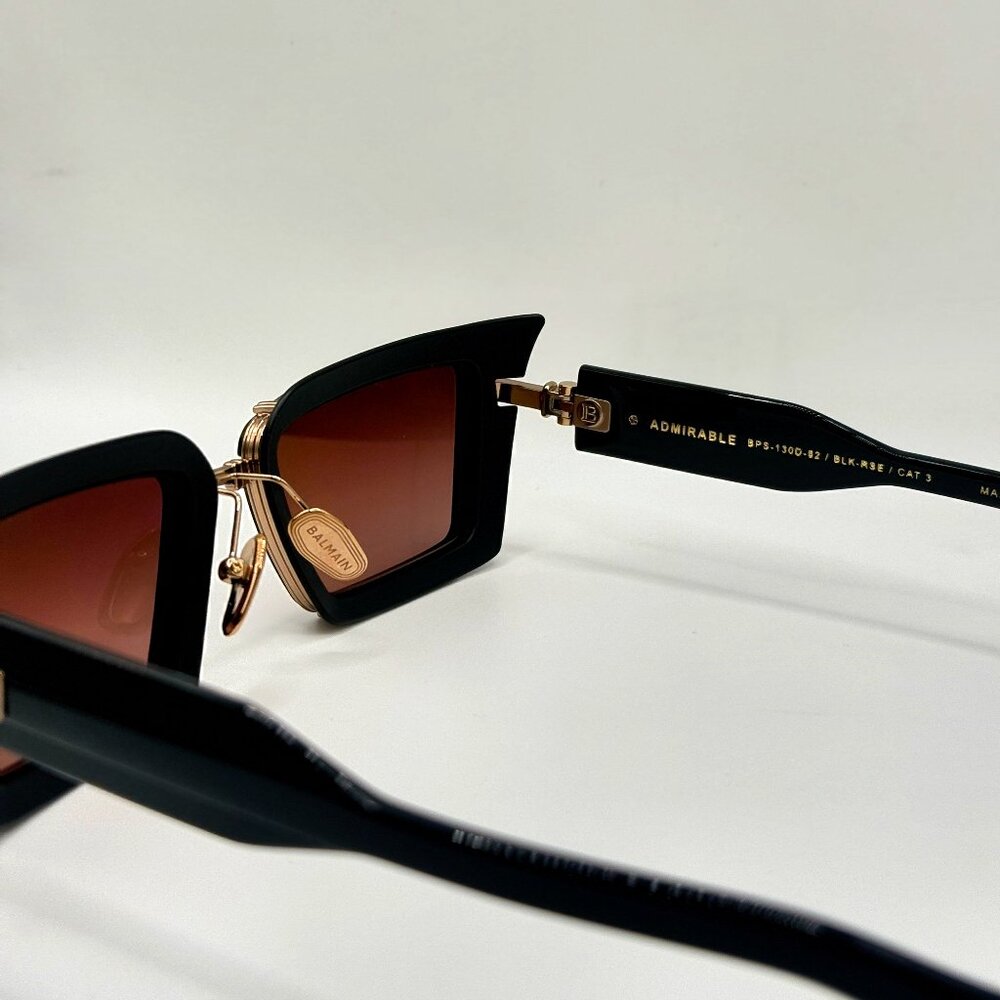 Balmain Admirable BPS-130D-52 — Black/Rose — Cat 3 — Titanium — Made in Japan